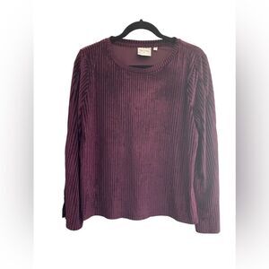 Anthro Dantelle Ribbed Velvet Top Size M